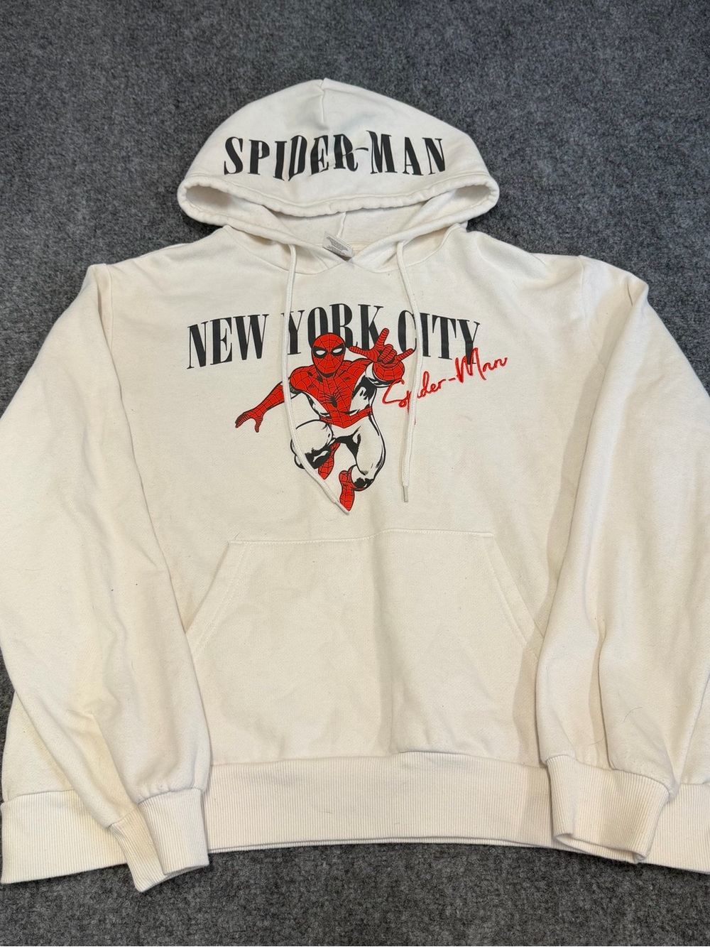 Marvel Cream Spider-Man New York City Graphic Hoodie